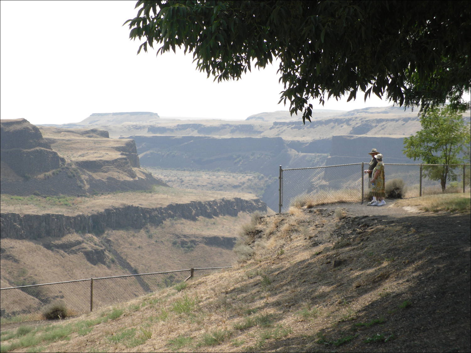 Washington State-Observation area for Palouse Waterfall